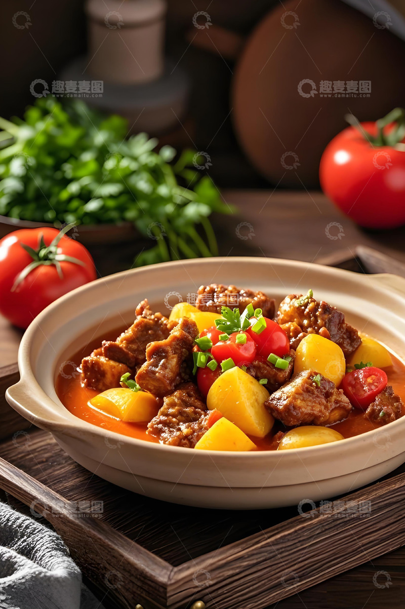 高清大图下载【趣麦麦图】蕃茄土豆排骨摄影图