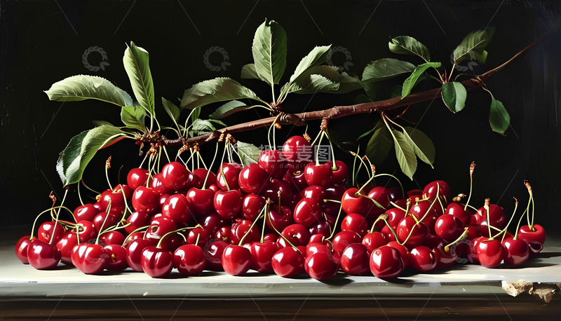 高清大图下载【趣麦麦图】叶子樱桃红色叶子