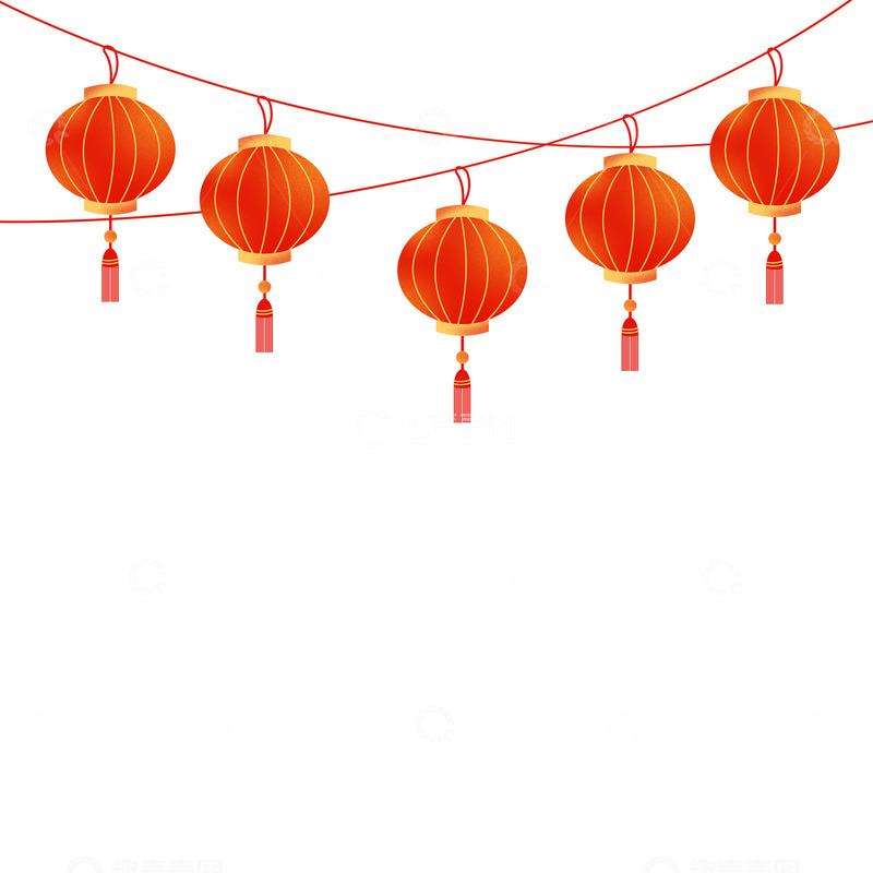 源文件下载【趣麦麦图】春节喜庆红色灯笼装饰元素