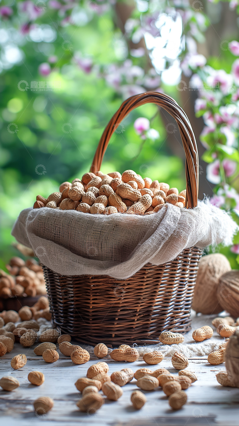 高清大图下载【趣麦麦图】一篮子花生丰收