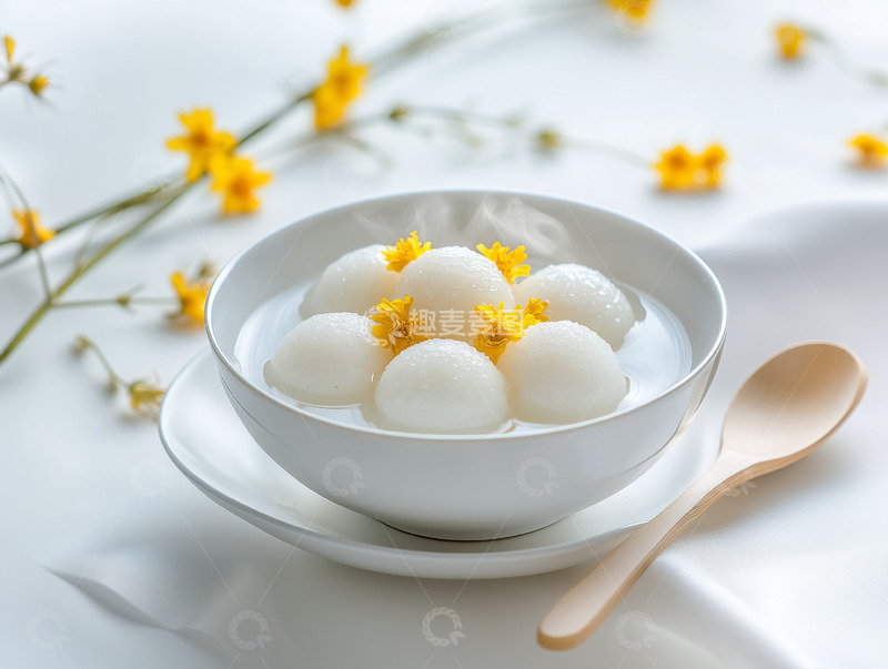 高清大图下载【趣麦麦图】元宵汤圆白色调摄影
