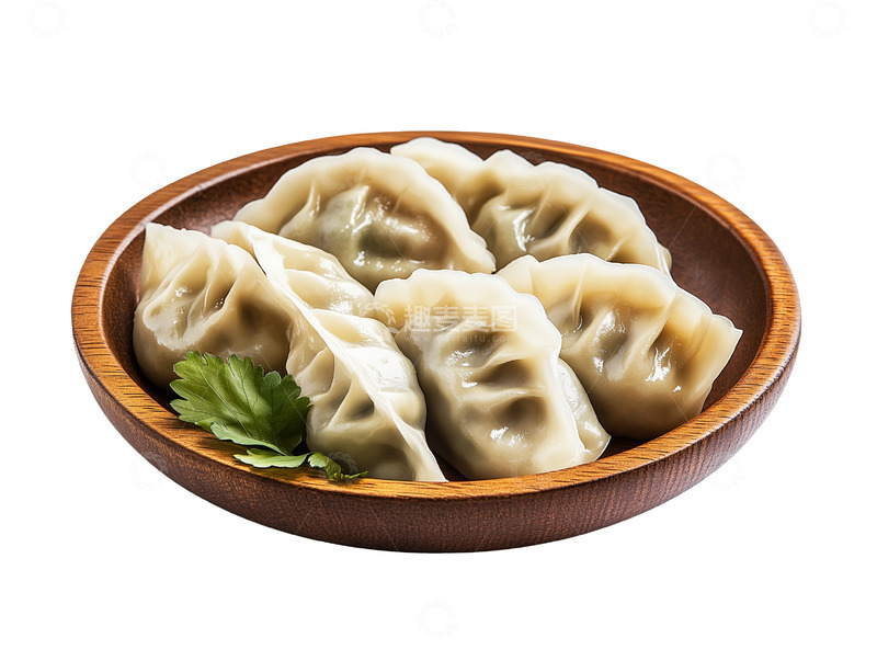 高清大图下载【趣麦麦图】木盘装的饺子摄影