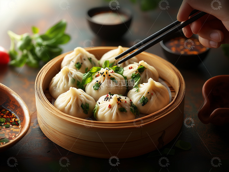 高清大图下载【趣麦麦图】小笼包摄影素材