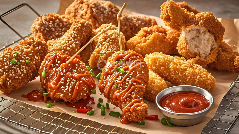 高清大图下载【趣麦麦图】香辣炸鸡翅经典西式美味