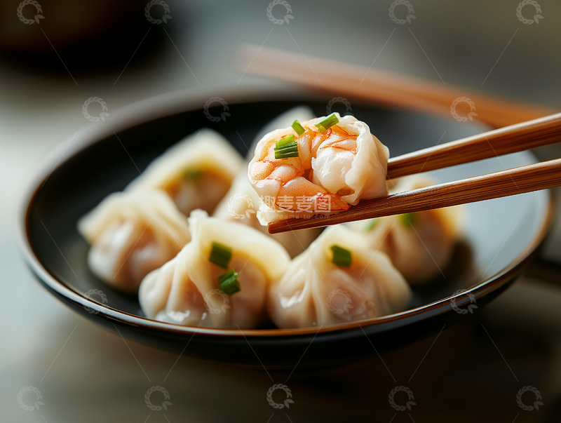 高清大图下载【趣麦麦图】虾仁馅饺子特写拍摄