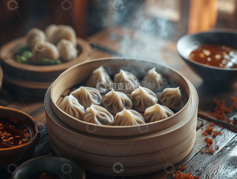 高清大图下载【趣麦麦图】蒸饺摄影素材