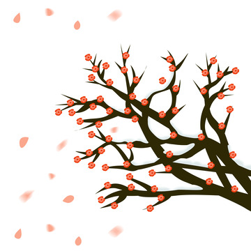 冬季梅花装饰元素