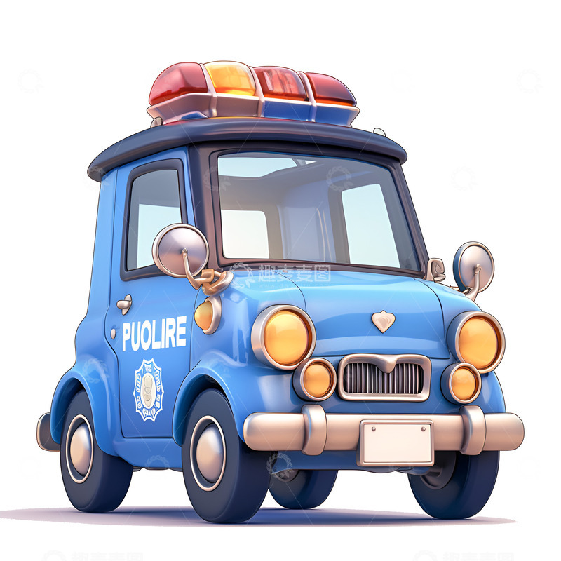 高清大图下载【趣麦麦图】卡通简约一辆警车