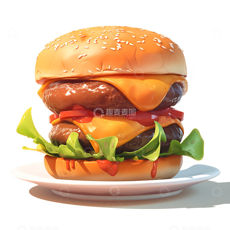 高清大图下载【趣麦麦图】卡通简约美味的汉堡