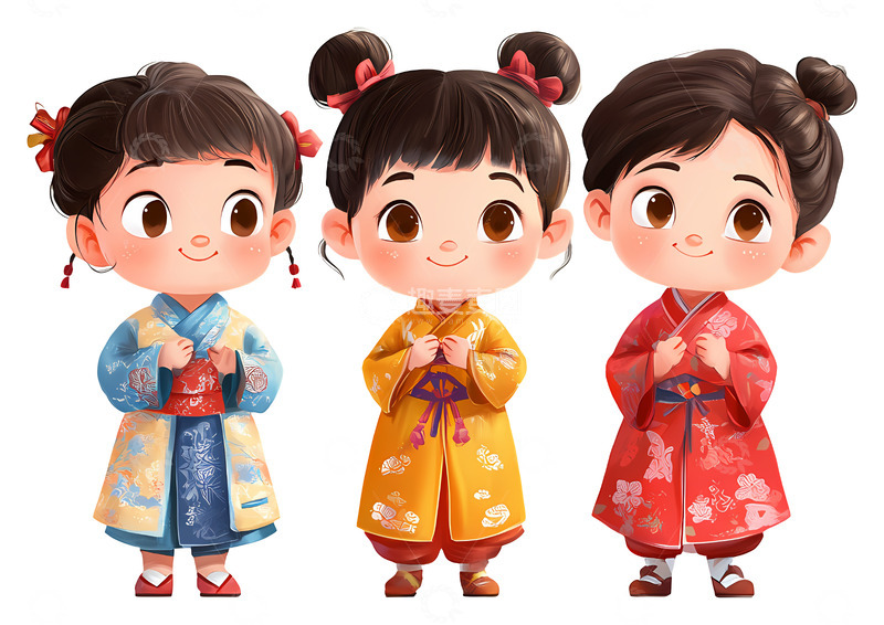 高清大图下载【趣麦麦图】中国风汉服小孩