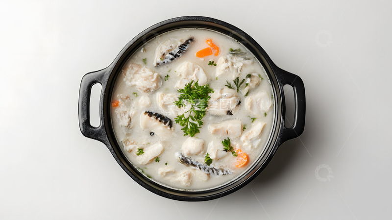 高清大图下载【趣麦麦图】一碗鱼肉汤美食