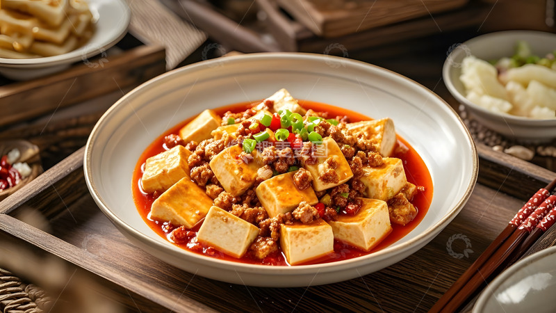 高清大图下载【趣麦麦图】金黄煎豆腐外脆里嫩美味可口