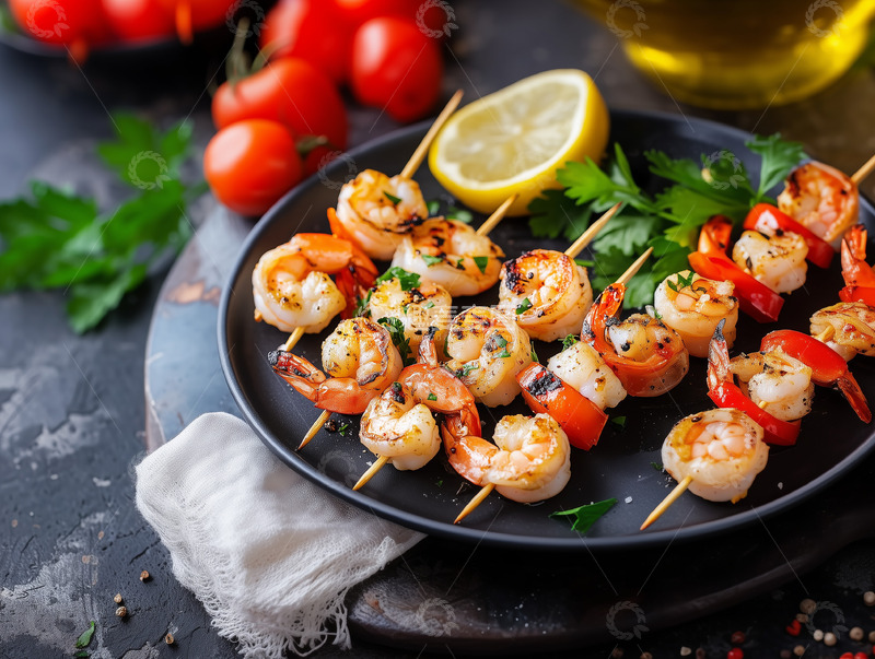 高清大图下载【趣麦麦图】虾仁BBQ烧烤摄影