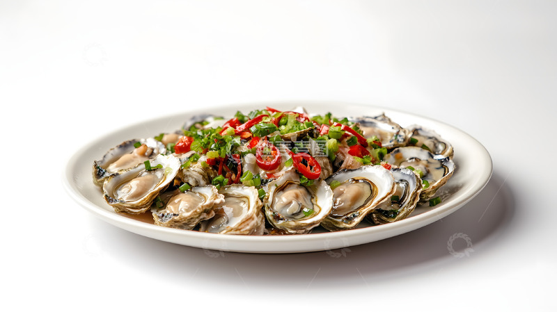 高清大图下载【趣麦麦图】一大盘美味的生蚝
