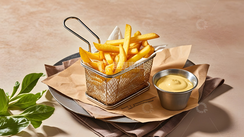 高清大图下载【趣麦麦图】炸至酥脆的薯条配特制蘸酱的精致享受
