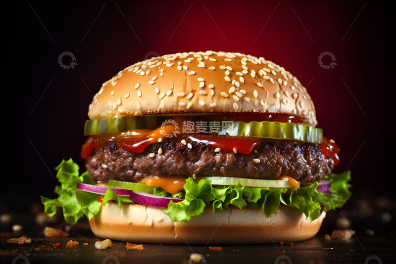 高清大图下载【趣麦麦图】大牛排汉堡美食特写