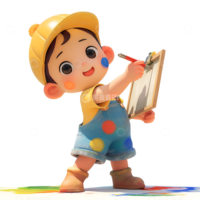 高清大图下载【趣麦麦图】卡通简约绘画的小男孩