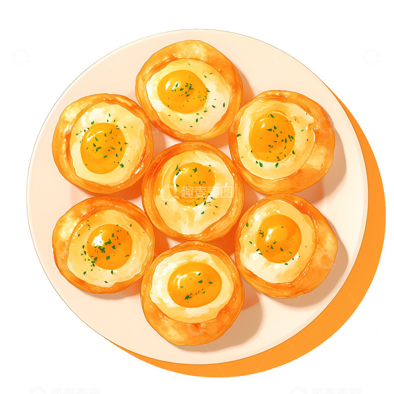 高清大图下载【趣麦麦图】卡通简约美味蛋挞