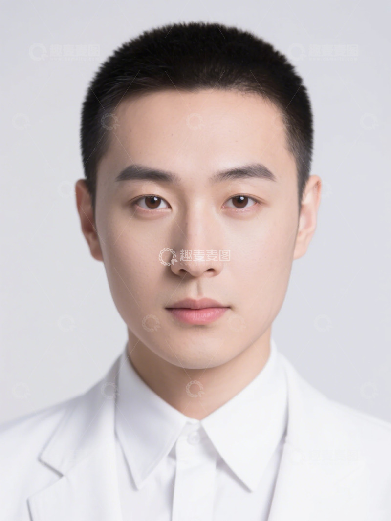 高清大图下载【趣麦麦图】白色正装青年肖像照