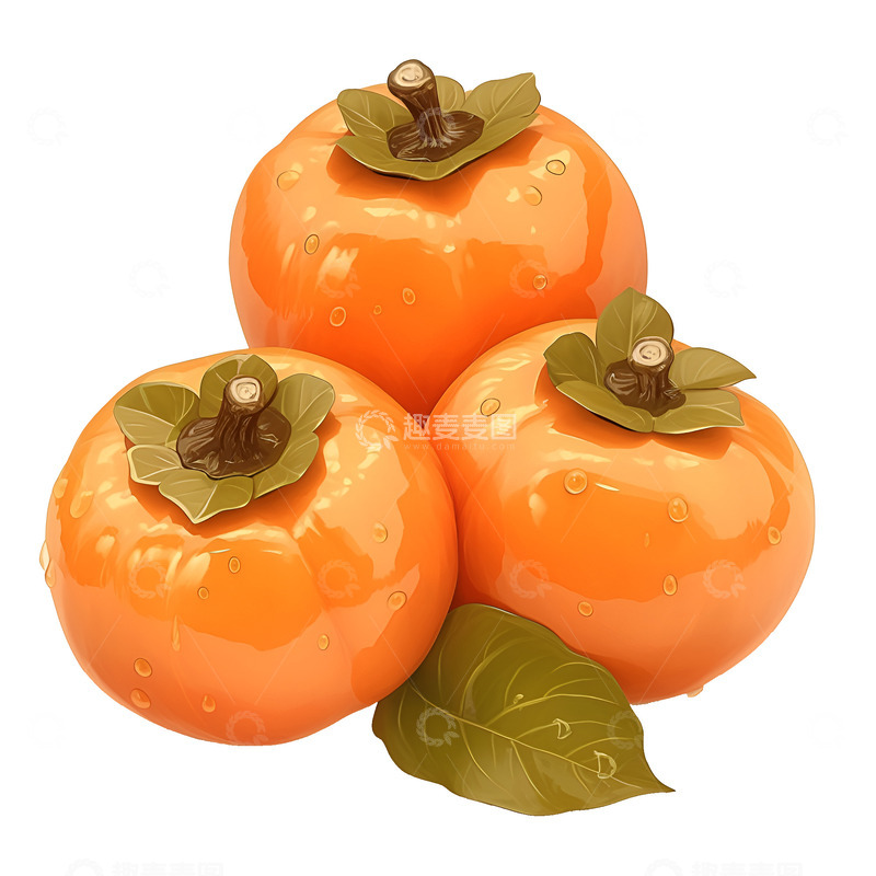 高清大图下载【趣麦麦图】卡通简约一堆柿子