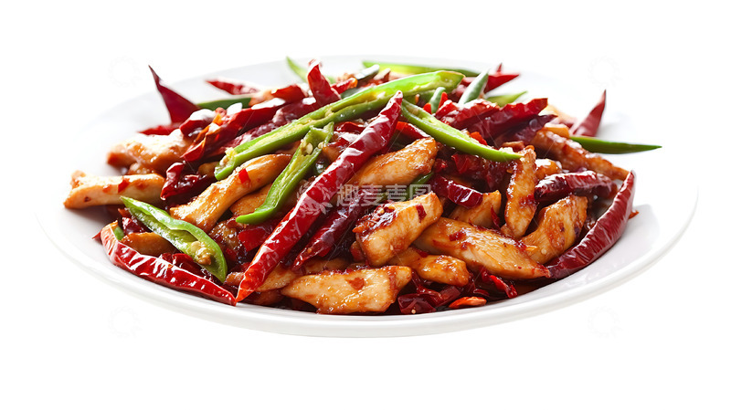 高清大图下载【趣麦麦图】麻辣鸡块盘子