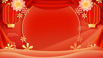 春节红色新年喜庆背景