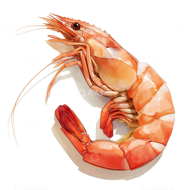 高清大图下载【趣麦麦图】卡通简约一只大虾