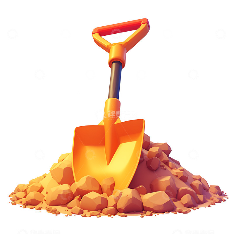 高清大图下载【趣麦麦图】卡通简约铲子和土堆
