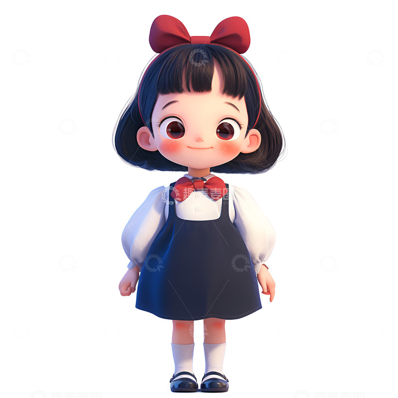 高清大图下载【趣麦麦图】卡通简约穿着校服的小学生