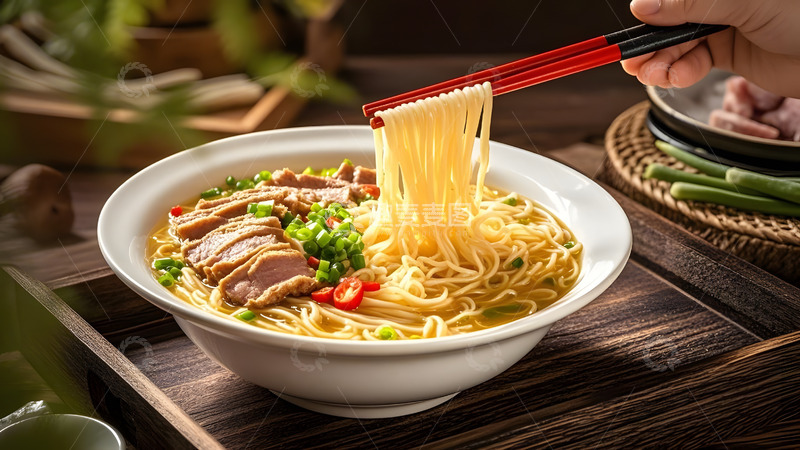 高清大图下载【趣麦麦图】新鲜蔬菜搭配的清淡汤粉健康饮食摄影