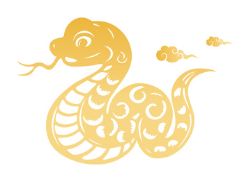 中国风金色蛇剪影插画矢量元素