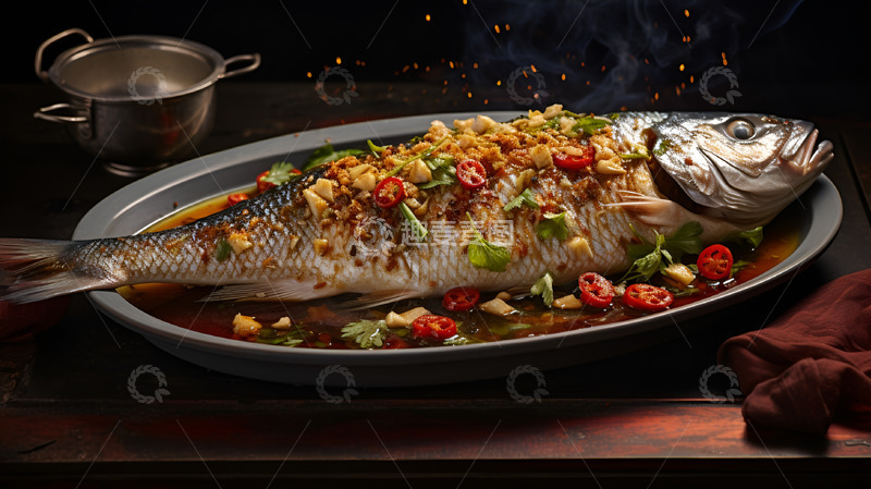 高清大图下载【趣麦麦图】红烧鱼鱼辣椒