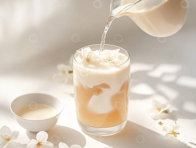 高清大图下载【趣麦麦图】冰牛奶奶茶摄影