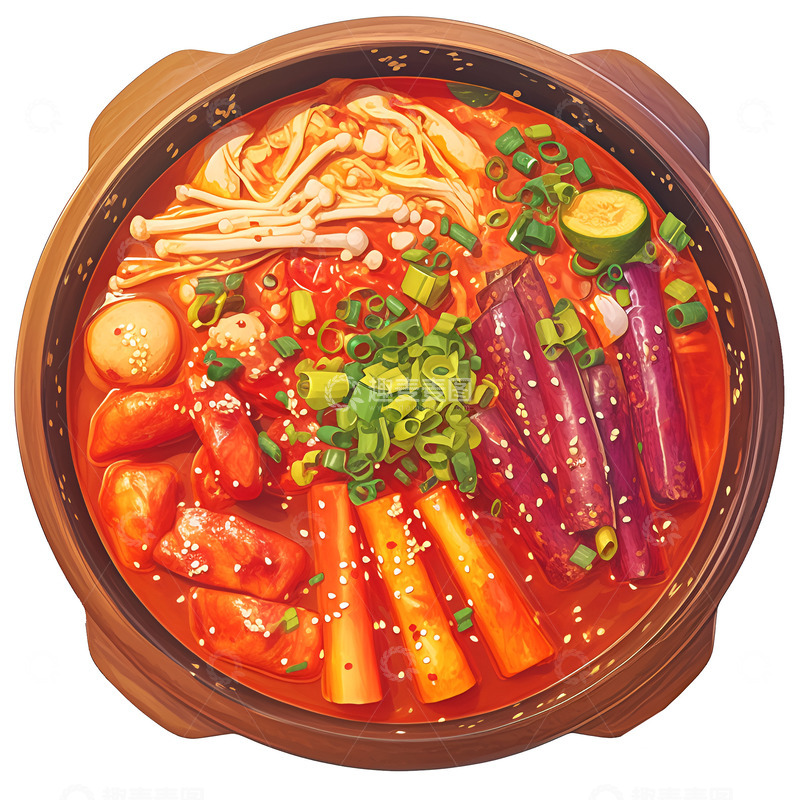 高清大图下载【趣麦麦图】卡通简约一碗麻辣烫