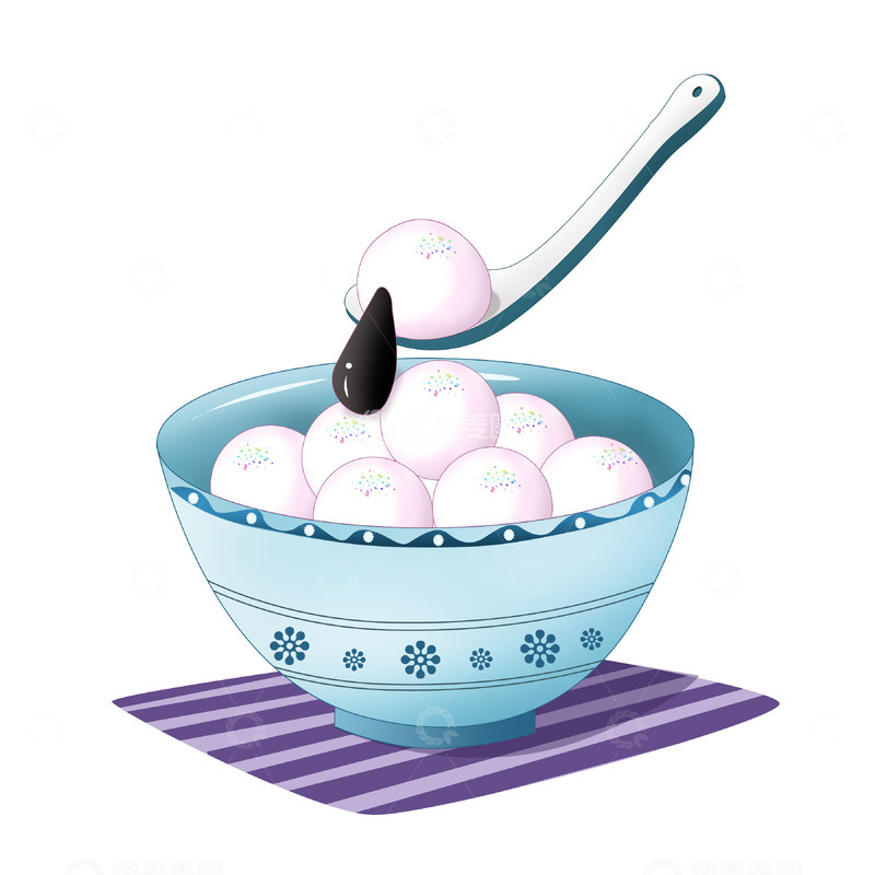 源文件下载【趣麦麦图】-冬季节日汤圆美食元素