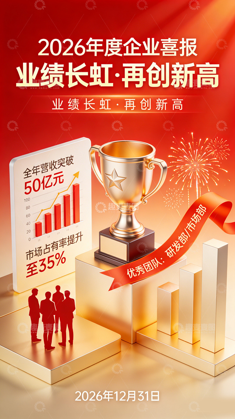 高清大图下载【趣麦麦图】业绩辉煌企业年报