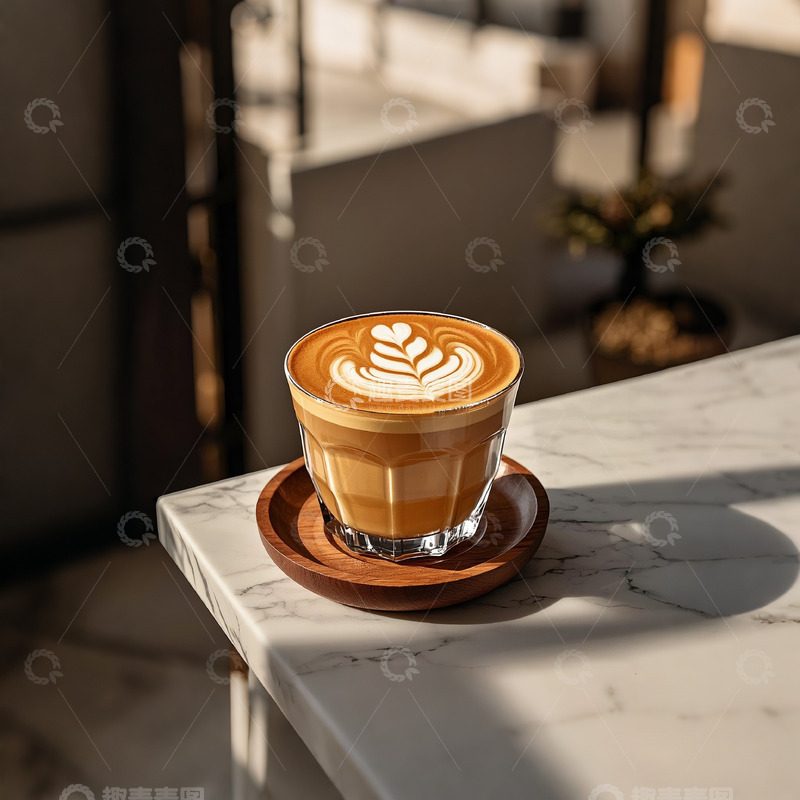 高清大图下载【趣麦麦图】漂亮拉花的咖啡