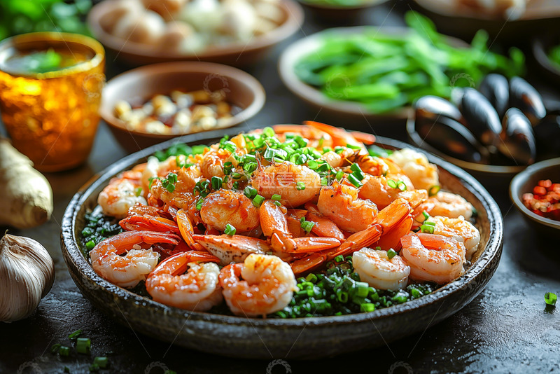 高清大图下载【趣麦麦图】海鲜虾仁螃蟹摆盘