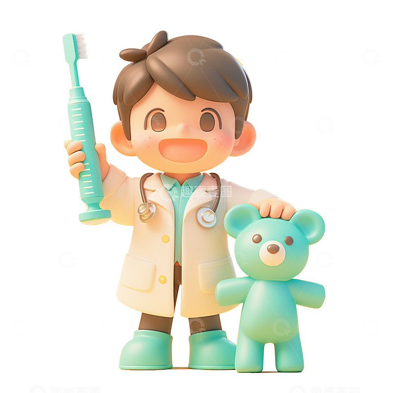 高清大图下载【趣麦麦图】卡通简约牙科医生