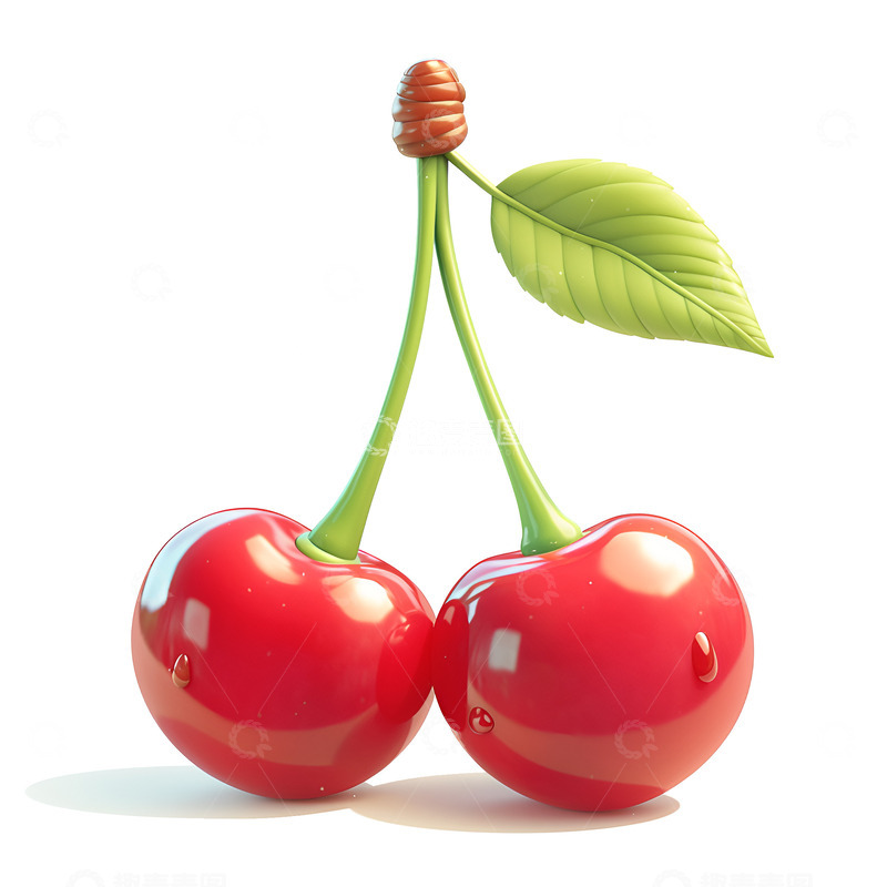 高清大图下载【趣麦麦图】卡通两颗樱桃