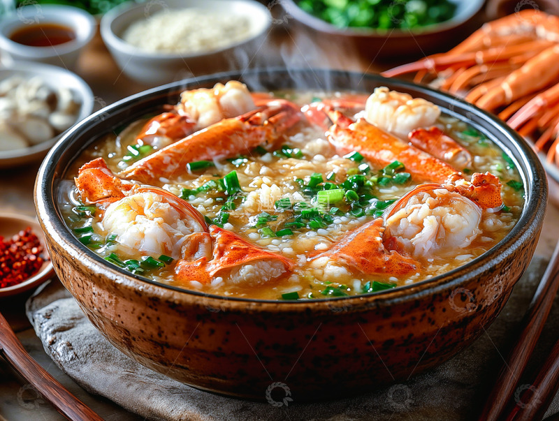 高清大图下载【趣麦麦图】海鲜螃蟹粥美食主图
