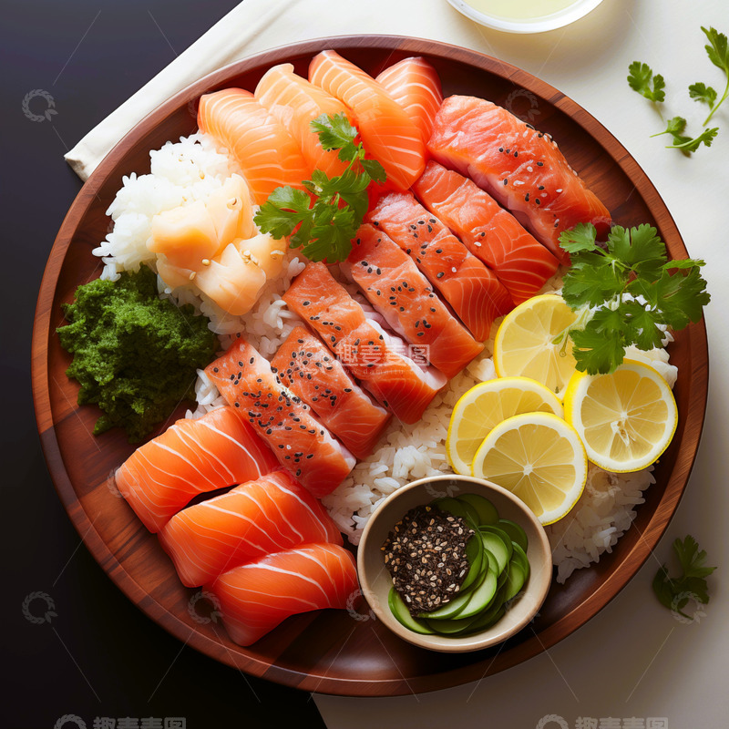 高清大图下载【趣麦麦图】日式料理三文鱼菜品主图
