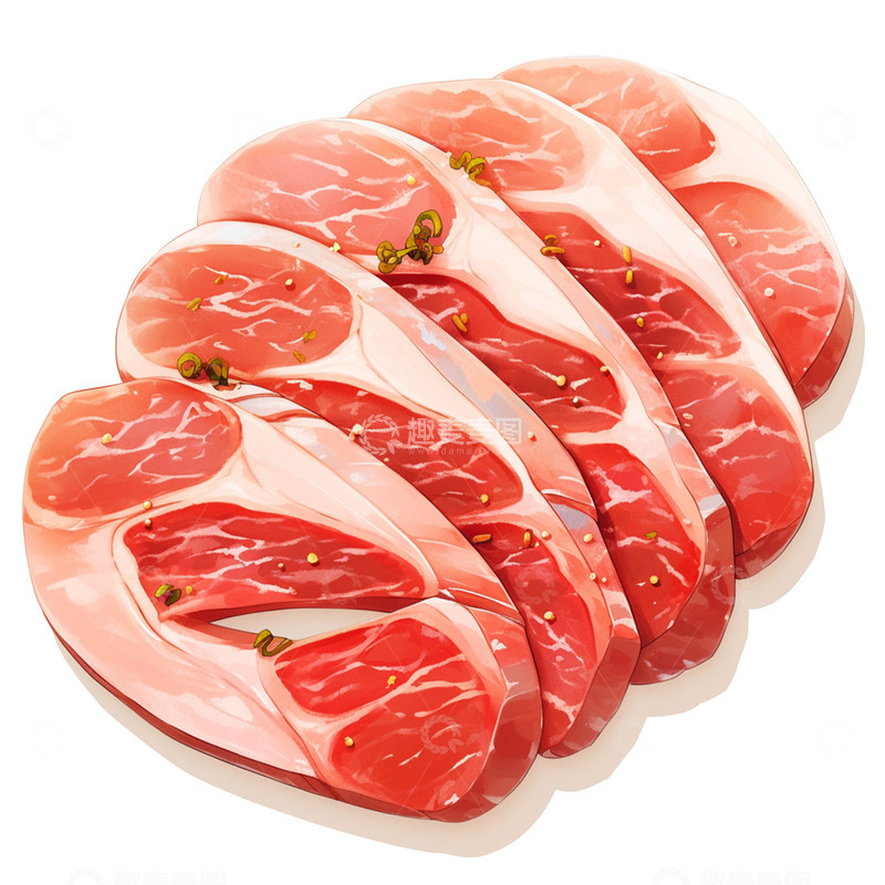 高清大图下载【趣麦麦图】卡通简约厚片牛肉