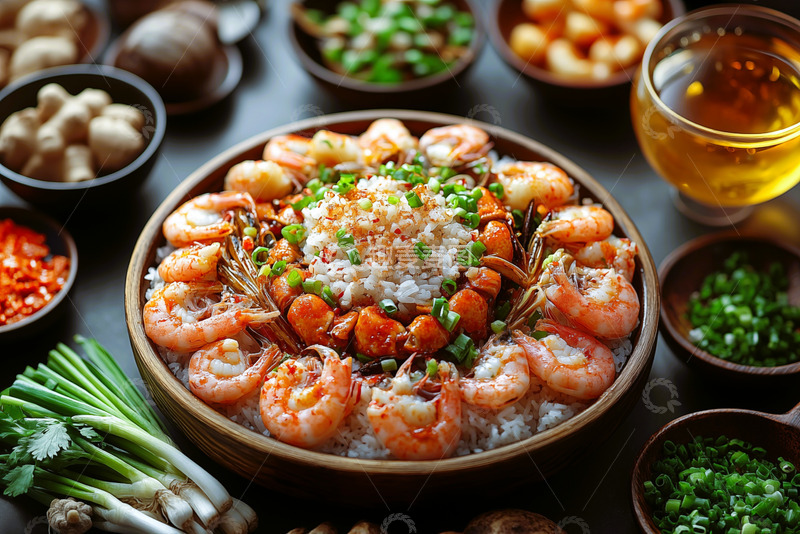 高清大图下载【趣麦麦图】海鲜虾仁米饭美食主图封面