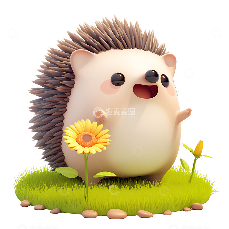高清大图下载【趣麦麦图】卡通简约可爱的小刺猬