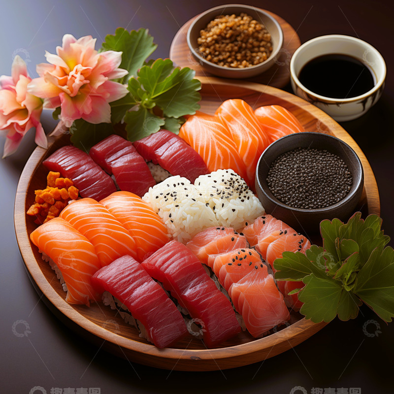 高清大图下载【趣麦麦图】日式料理三文鱼刺身菜品图