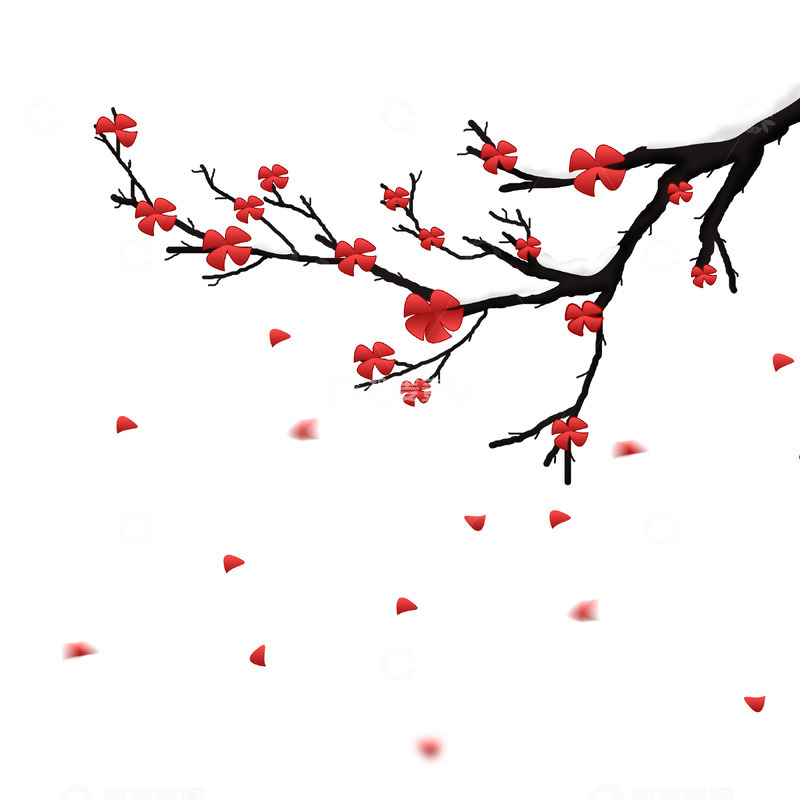 源文件下载【趣麦麦图】梅花装饰设计元素