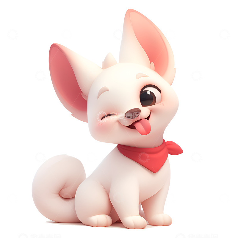 高清大图下载【趣麦麦图】卡通简约吐舌头的小白狗