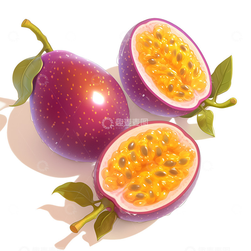 高清大图下载【趣麦麦图】卡通简约百香果