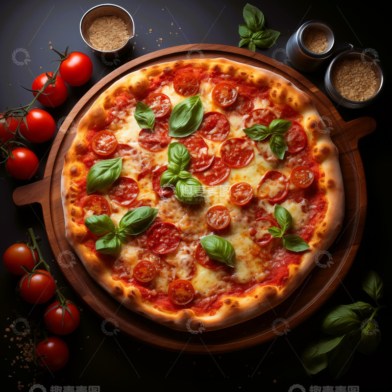 高清大图下载【趣麦麦图】香肠披萨美食主图